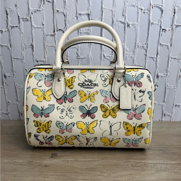 Coach Rowan Satchel Bag With Butterfly Print - Picture 1 of 11